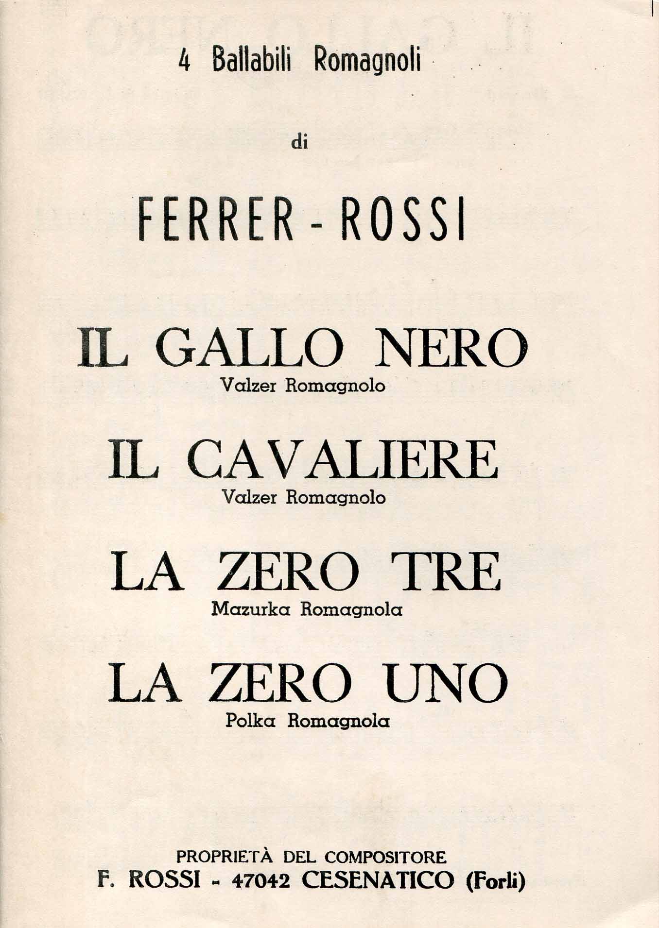 Il gallo nero: valzer romagnolo